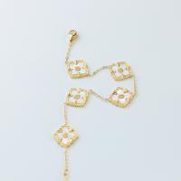 Pulsera de Trébol de Cuatro Hojas con Flor Clásica para Mujer, Chapada en Oro de 18K, Cadena Cubana de Acero Inoxidable, Resistente al Agua, ¡Gran Venta!