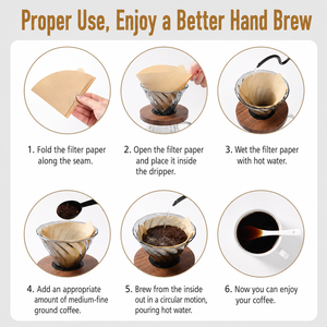 Filtres à café en cône brun jetables en pâte de bois non blanchie, sans odeur, écologiques, 100-<span class=keywords><strong>200</strong></span> unités, compatibles avec les cafetières à filtre. - Product Image 5