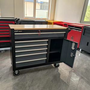 صندوق أدوات إصلاح السيارات عالي الجودة من الحديد الثقيل مع عجلات 5 بوصة و6 أدراج، خزانة أدوات كبيرة للورش والمرآب، تصنيع حسب الطلب - Product Image 3