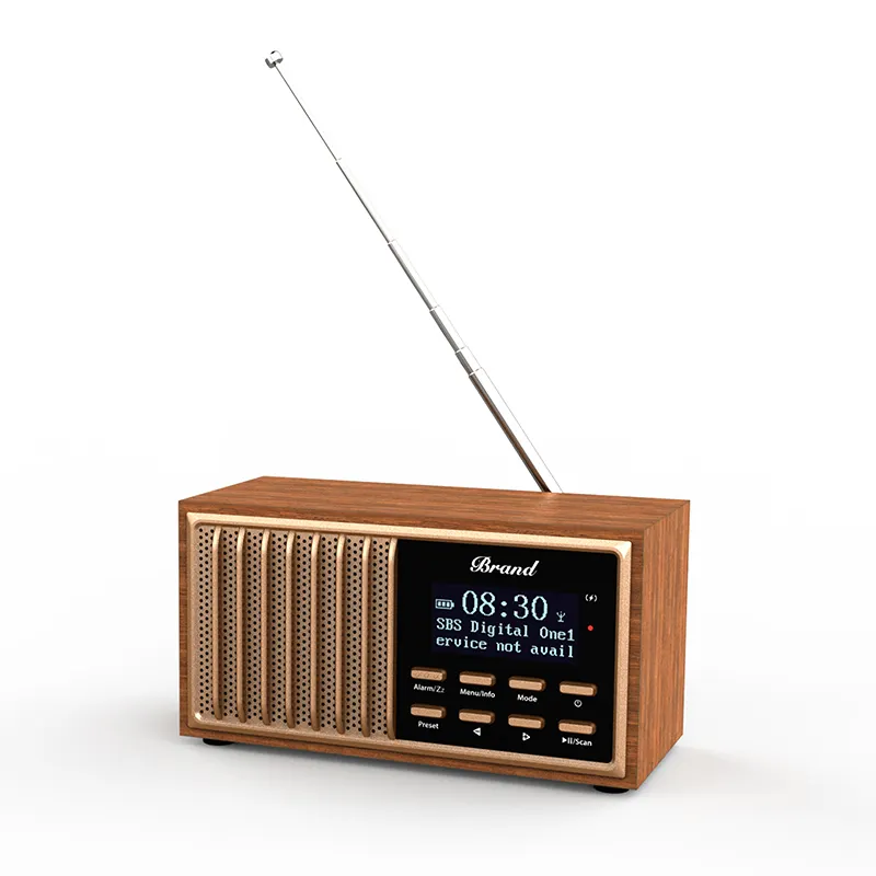 최고의 가격 나무 캐비닛 고품질 라디오와 2024 복고풍 디자인 DAB/DAB +/FM 라디오