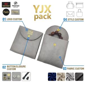 Pochette de luxe en microfibre et cuir pour cosmétiques, chiffon de nettoyage, petite pochette à bijoux, vente en gros pour YJX - Product Image 3