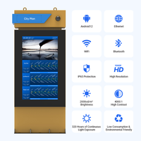 Arrêt de bus 55 pouces LCD affichage d'informations passagers 4G WiFi RS485 affichage d'informations passagers lcd