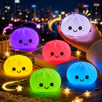 2027 Boule anti-stress LED lumineuse et mignonne en forme de boulette, boulette réaliste qui éjecte des bulles, veilleuse esthétique pour bureau