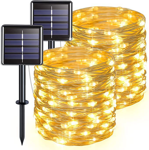 Solar Copper Wire LED <b>String</b> Lights 8 Modes Waterproof Outdoor Fairy Twinkle Light for Halloween Christmas Festival Decoration - Product Image 1