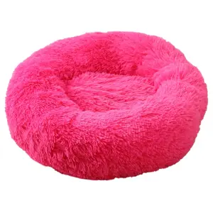 애완 동물 용품 럭셔리 따뜻한 부드러운 애완 동물 깊은 잠자는 봉제 쿠션 빨 퍼지 진정 도넛 라운드 개 고양이 침대
