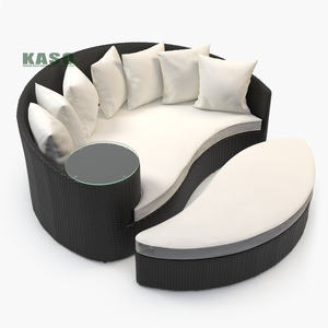 في الهواء الطلق شاطئ البحر الروطان أثاث صالة طويلة كرسي مع الوسائد وسرير النهار الجدول - Product Image 3