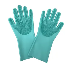 Sarung tangan silikon anti air, sarung tangan rumah tangga ramah lingkungan, Pelindung tangan tahan air untuk mencuci piring