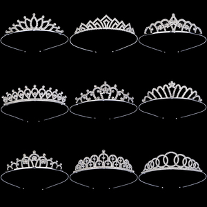 تيجان أميرات من السبائك المعدنية بالجملة مرصعة بالأحجار الكريمة للأطفال، تيجان كريستالية للفتيات لحفلات الزفاف والمناسبات - Product Image 1