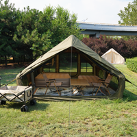 Tente de camping gonflable Air Glamping 4 saisons Oxford Cabine Imperméable >3000mm Coupe-vent Ouverture automatique rapide Khaki