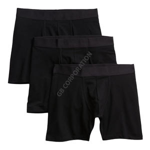 Boxer pour hommes en coton tricoté extensible personnalisé 100% grande taille slip mi-haut confortable style classique sous-vêtements pour adultes respirant - Product Image 3