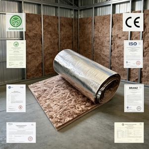 Rollo de Aislamiento de Lana de Vidrio Ecológica Marrón de Alta Calidad UET, Ecológico, <span class=keywords><strong>Sin</strong></span> Formaldehído, para América del Norte - Product Image 1
