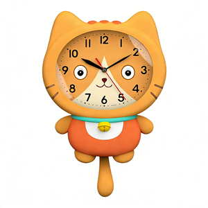 <span class=keywords><strong>Orologio</strong></span> da Parete a Forma di <span class=keywords><strong>Gatto</strong></span> Cartoon, Design Minimalista <span class=keywords><strong>con</strong></span> Coda Oscillante, per Ufficio, Casa, Decorazione, Uso Bambini - Product Image 1