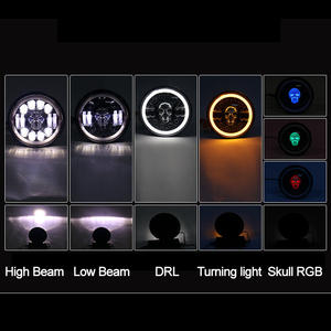 7-Zoll-RGB-LED-Scheinwerfer für Universal autos Hochleistungs-72-W-Schädel-LED-Motorlicht 6500K Hi-<span class=keywords><strong>Lo</strong></span>-Strahl für Jeep DRL Offroad-Funktionen - Product Image 3