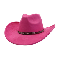 Sombrero de Vaquero/a de Cristal con Pedrería para Desfile de Moda, Accesorio de Disfraz para Despedida de Soltera, Sombrero Fedora de Ante con Borde de 9.5cm