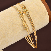 Collier en argent sterling 925 plaqué or, chaîne serpent torsadée, 0,8-1,2 mm, réglable 41-50 cm, bijoux unisexe