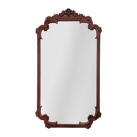 Miroir mural décoratif de style rococo inspiré de Louis XVI, sculpté à la main, avec finition rouille oxydée sur bois d'acajou, pour hôtel de luxe ou villa.