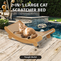 Grande planche à gratter en bois de sisal pour chat avec nid quatre saisons griffoir de pattes de meulage pour animaux de compagnie jouets 2 en 1 griffoir de lit pour chat