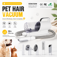 Kit de toilettage multifonctionnel 7-en-1 pour animaux de compagnie et aspirateur avec tuyau de 1,4 m, réservoir de poussière détachable de 2 L, tondeuse et rasoir pour poils de chien et de chat, en ABS