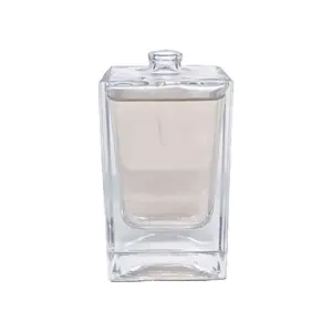 Bouteille de parfum rectangulaire en verre transparent d'une capacité de 250g 80ml, idéale pour les distributeurs et les revendeurs vente en gros