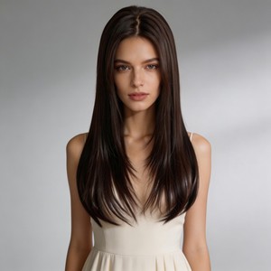 วิกผมสไตล์ซอฟต์, <span class=keywords><strong>ผม</strong></span><span class=keywords><strong>ยาว</strong></span>ตรงแสกกลาง, หมวกคลุม<span class=keywords><strong>ผม</strong></span><span class=keywords><strong>แบบ</strong></span>โลลิต้า, ทรงผมแบบเลเยอร์ - Product Image 4