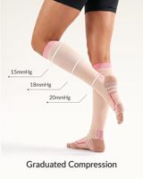 Chaussettes de compression respirantes en maille sans couture pour la course, la randonnée et la récupération sportive, soutien gradué 15-20 mmHg, hauteur genou, en cuivre