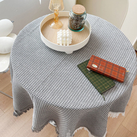 Nappe Moderne Imperméable et Anti-taches 130x130cm en Mélange Polyester/Lin/Coton, Style Français et Couverture Japonaise pour Café – Vente en Gros