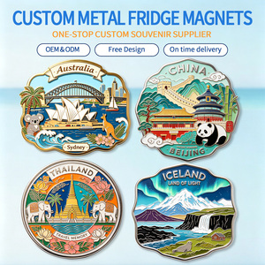 Vente en gros directe usine : Aimant de réfrigérateur en métal écologique avec finition laquée, motif éléphant du temple tropical, autocollant magnétique, cadeau - Product Image 2