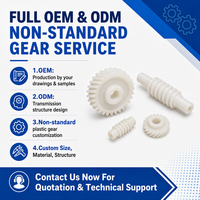 Set Roda Gigi Cacing POM Tahan Aus dengan Kebisingan Rendah, Non-Standar, Cetakan Injeksi Kustom, Pelumas Sendiri untuk Servo DC/Mini