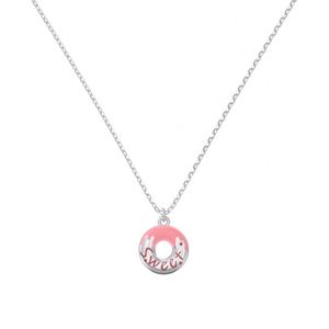 Collar con Colgante de Donut Esmaltado y Cadena de Plata 925, Antideslustre y Resistente a la Decoloración, de Dylam Jewelry, Novedad para Niñas, Mujeres y Damas, Ideal para Regalo - Product Image 1