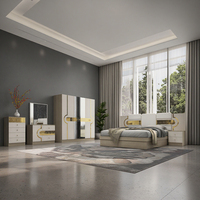 Ensemble de lit King Size en bois au design moderne, pas cher, en gros, double, Queen, MDF, ensembles complets pour la chambre à coucher, meubles de rangement pour appartement