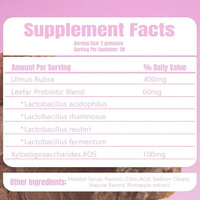 Gommes probiotiques pour femmes saveur ananas pH équilibre supplément de soutien digestif et immunitaire OEM ODM pour la santé intestinale