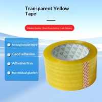 Ruban adhésif transparent jaune acrylique à adhérence forte, sans résidu, vente en gros, pour scellage de cartons, directement de l'usine