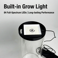Terrarium en verre borosilicate de haute qualité avec éclairage LED pour culture et ventilation réglable, vase en verre pour micro-paysage