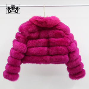 Janefur MOQ bajo, superventas, estilo corto de primavera, 5 secciones, tela de piel para mujer, cálido <span class=keywords><strong>abrigo</strong></span> de piel de zorro real para mujer - Product Image 4