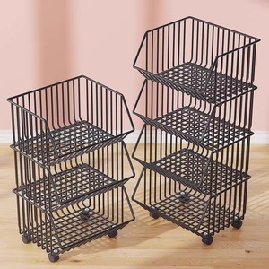 Multi Tiered Metal <b>Storage</b> <b>Cart</b> 5 Tier Stackable With Wheels For Kitchen Countertop Organization - Product Image 1