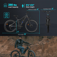 Vélo cargo électrique personnalisé AM200 avec pneus de 26 pouces, chargeur 2A, vélo de route électrique, vélo de montagne électrique à 9 vitesses