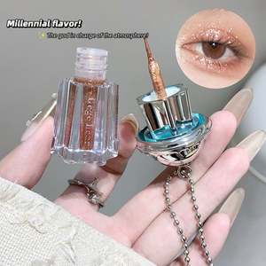 Nouveau 2026 Gege Bear Stylo Eyeliner Effet Oeil de Chat Lumineux, Paillettes Fines et Perles, pour Festival et Danse, Tenue Longue Durée - Product Image 1