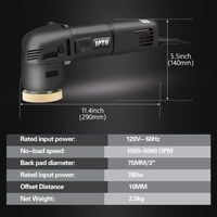 Pulidora Orbital Mini SPTA de 780W, 3 Pulgadas, Órbita de 10mm, Velocidad Variable, Doble Acción, para Detallado, Pulido y Limpieza de Autos