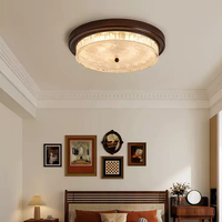 Plafonnier encastré LED minimaliste moderne pour chambre à coucher Décoration intérieure Luminaire en fer et verre