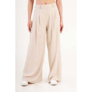 Pantalones de Mujer Beige al por Mayor, Plisados, con Doble Bolsillo, Corte Holgado, Transpirables, Estilo Coreano, Talla XL - Product Image 5