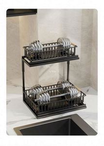 Solid Wood Carbon Steel Spice Rack Multi Functional Kitchen Seasoning Shelf Organizer - Product Image 2