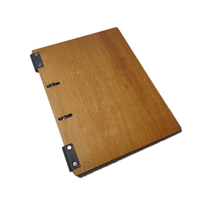 Restaurante logotipo grabado personalizado A4 A5 portapapeles Base de madera Flip Panel libro menús Carpeta de tarjetas cubierta de menú de madera soporte de tablero - Product Image 3