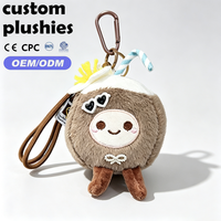 Porte-clés en peluche noix de coco très populaire, adorable breloque en peluche en forme de boisson coco kawaii avec lunettes de soleil pour sac