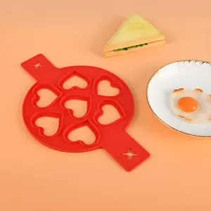 Reliable Quality Cooking Tool Sets Egg Mold Heart Shape Silicone Pancake Molds