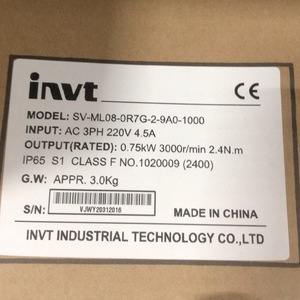 มอเตอร์เซอร์โว Invt รุ่น Sv-Ml06-0r4g-2-9a0-1000 กำลังไฟ 0.4 กิโลวัตต์ 220 โวลต์ 3 เฟส ระดับการป้องกัน IP65 ผลิตในประเทศจีน - Product Image 5