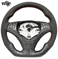 Volant de direction en cuir noir forgé, fibre de carbone, LED, pour BMW E90 E87 E92 E93