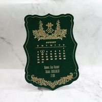 Tarjeta de Invitación de Boda Personalizada, Tarjetas de Felicitación de Terciopelo Verde, Programa de Boda
