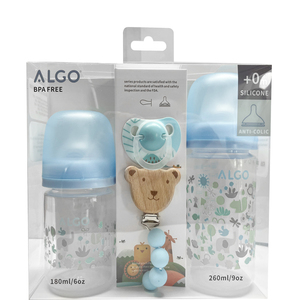 Set di 4 biberon ALGO Hotsale con catena per ciuccio, regalo per neonati - Product Image 2