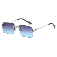 Lunettes de soleil sans monture légères et tendance pour femme, protection UV400, lunettes de soleil de voyage en métal pour homme, logo personnalisé
