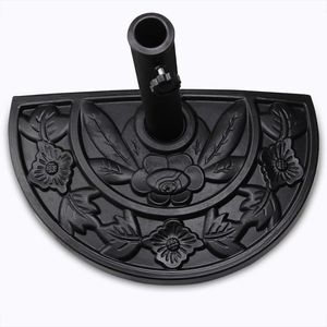 Outdoor Half Round <strong>Concrete</strong> <strong>Parasol</strong> Stand <strong>for</strong> 38/48 mm Umbrella Resin Black Patio Half Umbrellas <strong>Bases</strong> - Product Image 2